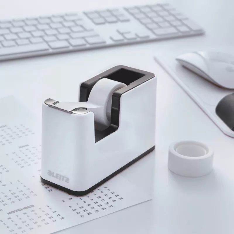 Leitz Tape Dispenser WOW juosta, 1,9 cm, 33 m, polistirolas (PS), juoda, balta, 51 mm, 126 mm