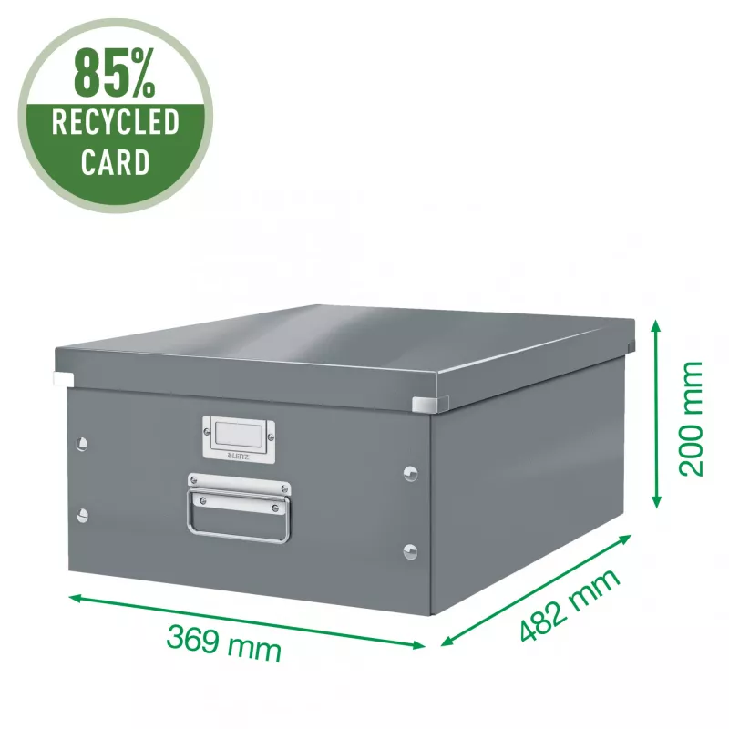 Leitz Click & Store WOW didelė laikymo dėžė, geltona, kartonas, 369 mm, 482 mm, 200 mm