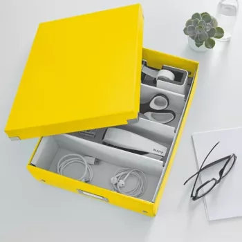 Leitz Click & Store WOW Medium Organiser Box – geltona laikymo dėžė
