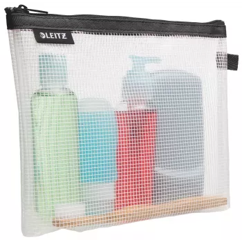 Leitz Travel Pouch Cosmetic vandeniui atsparus WOW, unisex, aksesuarų krepšys, vieno dydžio, užtrauktukas, vandeniui atsparus, juodas