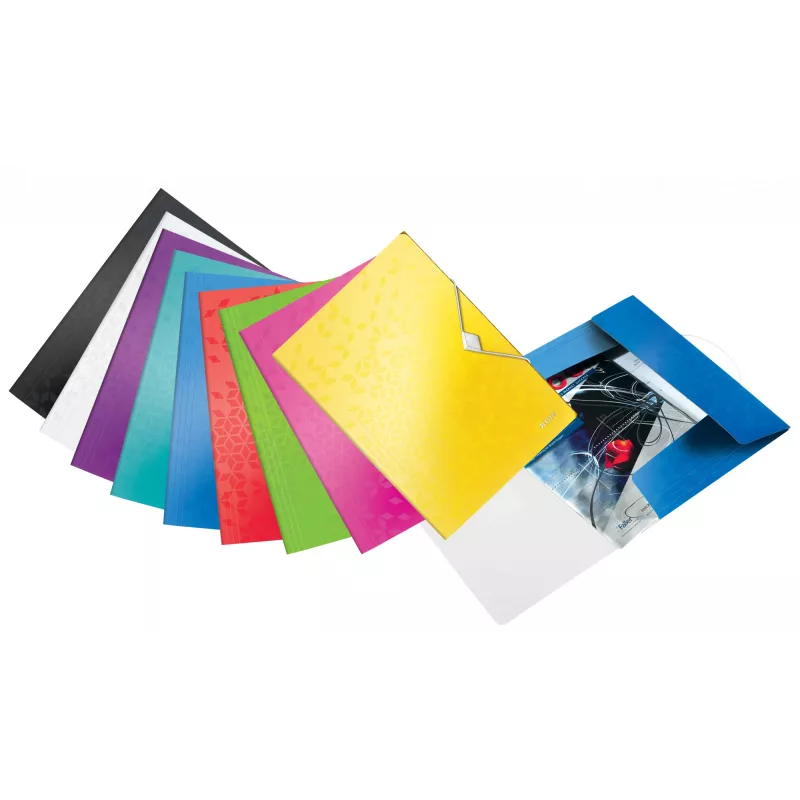 Leitz 3-Flap Folder WOW PP A4 – Aplankalas su trimis atvartais, A4 formatas, polipropilenas (PP), juoda spalva, 150 lapų talpa