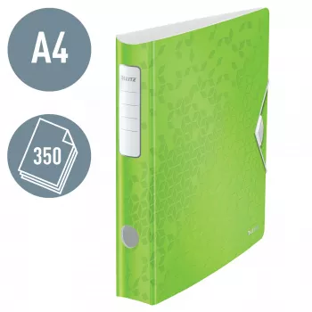 Leitz Lever Arch File Active PP WOW A4/65mm, A4, D-žiedas, Saugojimas, Polipropilenas, Žalia, 350 lapų
