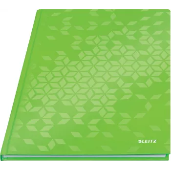 Leitz Notebook WOW A4 languotas kietu viršeliu 90g/80 lapų, Raštas, Žalia