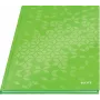 Leitz Notebook WOW A4 languotas kietu viršeliu 90g/80 lapų, Raštas, Žalia