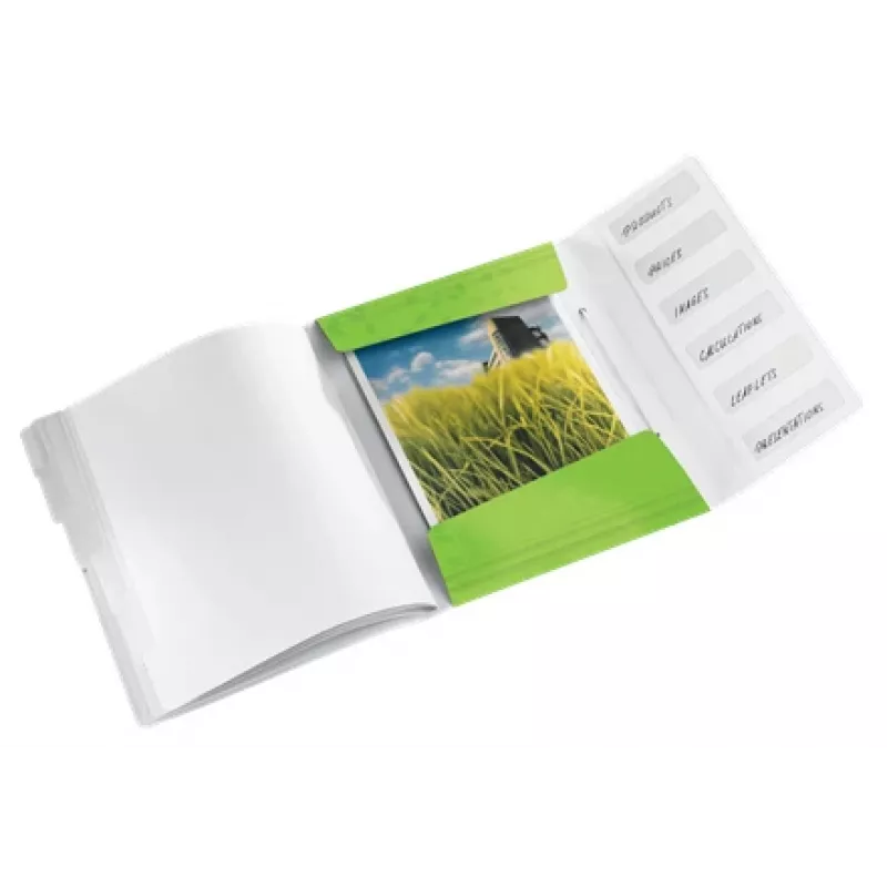 Leitz Divider Book WOW PP 6 skirtukų, A4, polipropilenas, žalia, blizgi, 200 lapų