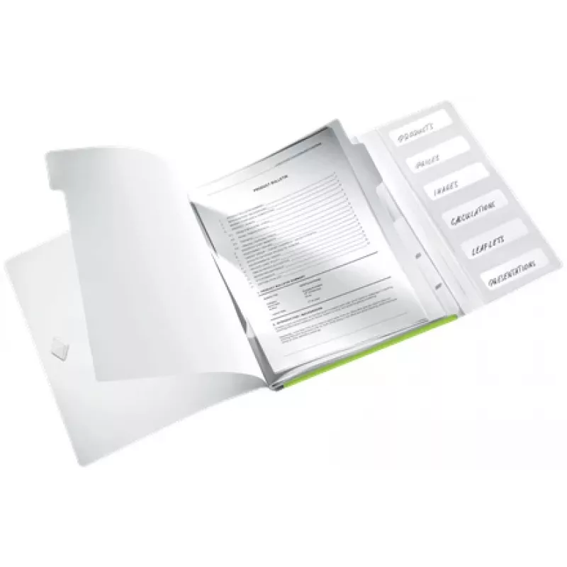 Leitz Divider Book WOW PP 6 skirtukų, A4, polipropilenas, žalia, blizgi, 200 lapų