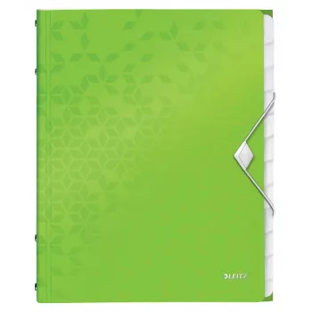 Leitz Divider Book WOW PP 12 skirtukų, A4, polipropilenas (PP), žalia, 200 lapų, 80 g/m², 265 mm
