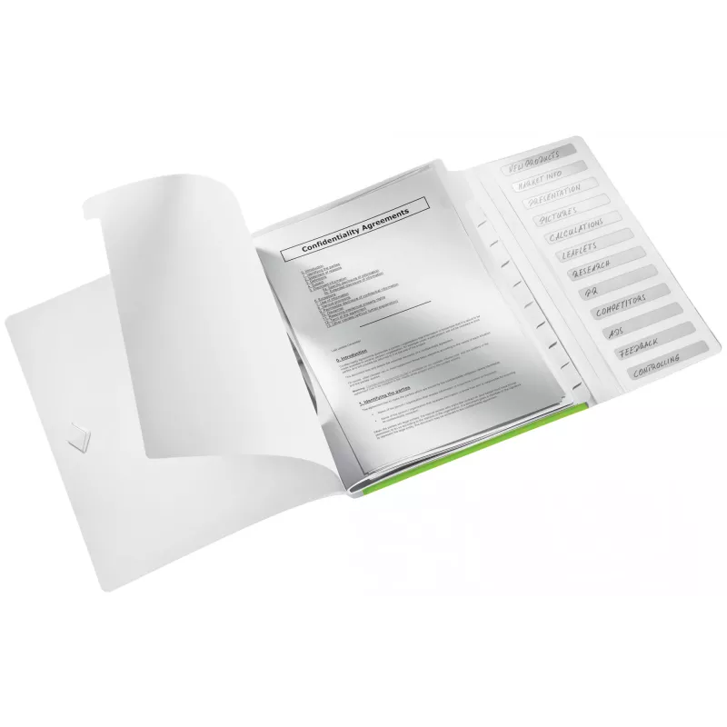 Leitz Divider Book WOW PP 12 skirtukų, A4, polipropilenas (PP), žalia, 200 lapų, 80 g/m², 265 mm