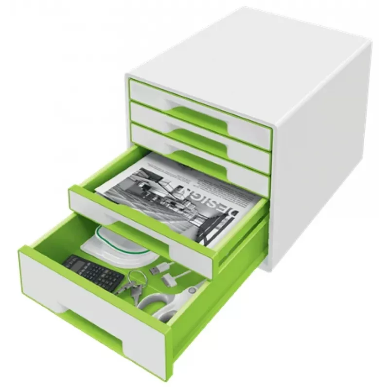 Leitz WOW Cube 5 stalčių spintelė, 5 stalčiai, plastikas, 270 mm, 287 mm, 363 mm, 3.59 kg