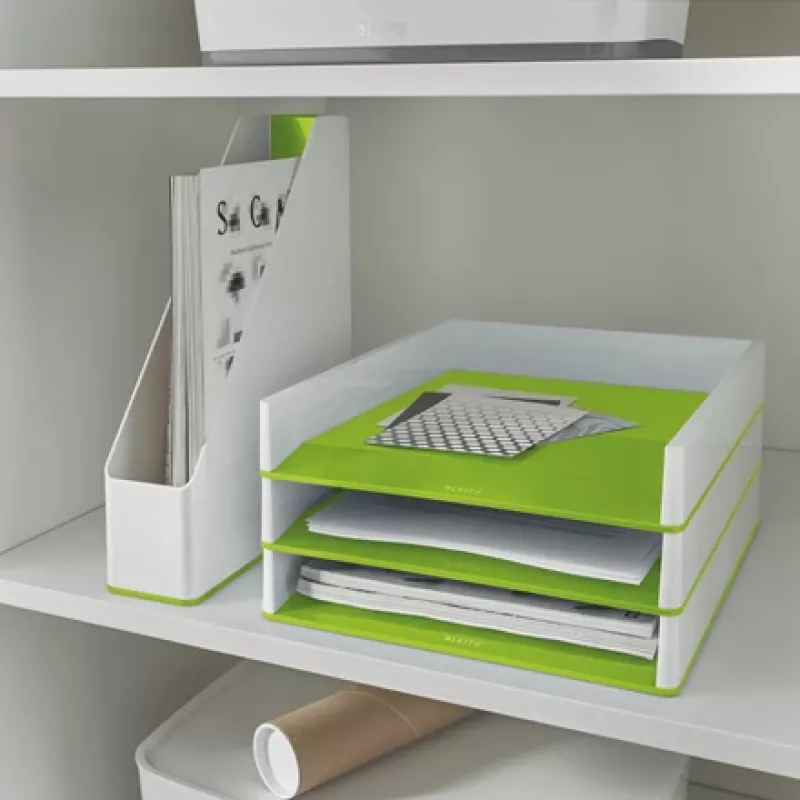 Leitz WOW dviejų spalvų dokumentų dėklas, plastikinis, žalias, baltas, A4, 267 mm, 336 mm
