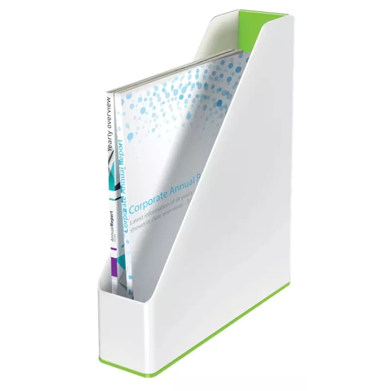 Leitz Magazine File WOW Dual Colour, žalia, balta, plastikas, A4, 73 mm, 318 mm, 272 mm