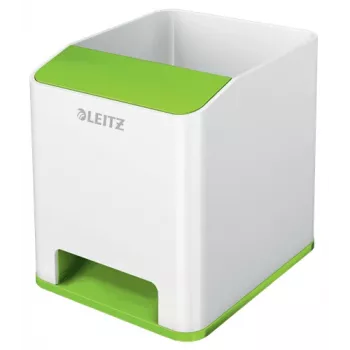 Leitz Sound Pen Holder WOW pieštukinė, žalia, balta, polistirenas (PS), 90 mm, 100 mm, 101 mm, 140 g