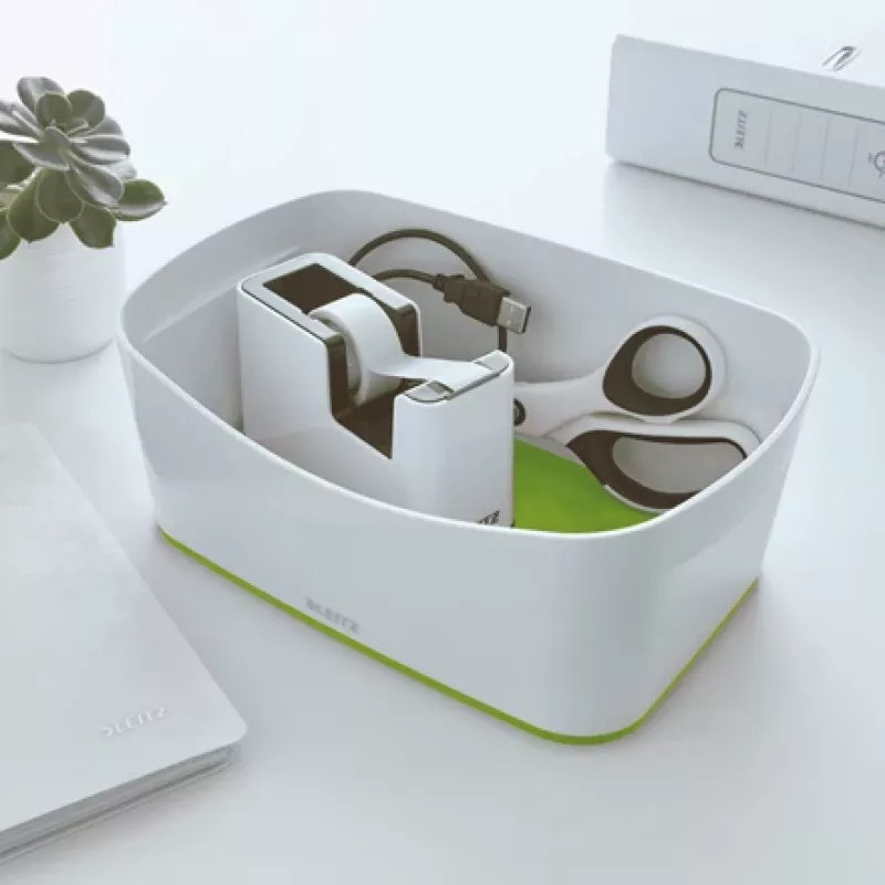 Leitz Tape Dispenser WOW, 1,9 cm, 33 m, polistirenas (PS), žalia, balta, 51 mm, 126 mm