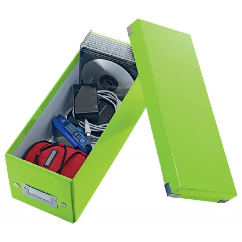 Leitz Click & Store WOW CD dėžutė, žalia, kartoninė, 143×352×136 mm