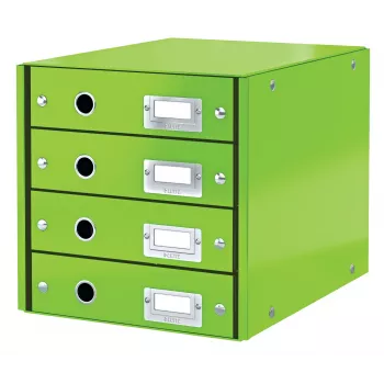Leitz Click & Store WOW stalčių spinta (4 stalčiai), Žalia, Kartonas, 286 mm, 356 mm, 282 mm