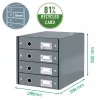 Leitz Click & Store WOW stalčių spinta (4 stalčiai), Žalia, Kartonas, 286 mm, 356 mm, 282 mm