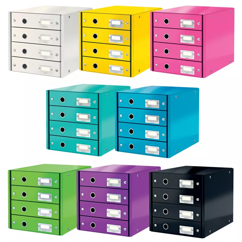 Leitz Click & Store WOW stalčių spinta (4 stalčiai), Žalia, Kartonas, 286 mm, 356 mm, 282 mm