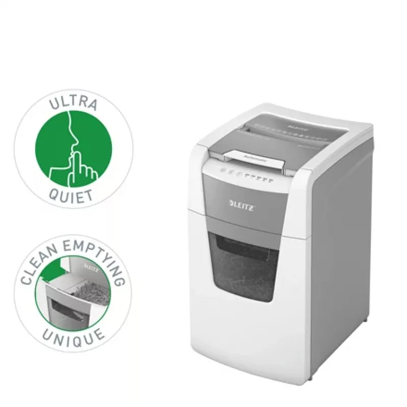 Popieriaus smulkintuvas Leitz IQ Autofeed Office 150 automatinis, P5, mikro pjūvis, 22 cm, 2 x 15 mm, 44 l, 500 lapų, 55 dB