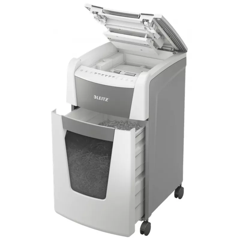 Leitz IQ Autofeed Office 300 automatinis popieriaus smulkintuvas P5, mikro smulkinimas, 22 cm, 2 x 15 mm, 60 l, 700 lapų, 55 dB