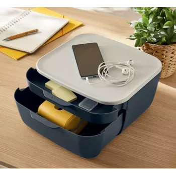 Leitz Cosy spintelė su stalčiais, 2 stalčiai, polistirenas (PS), juoda, balta, 1 vnt, 251 mm, 143 mm