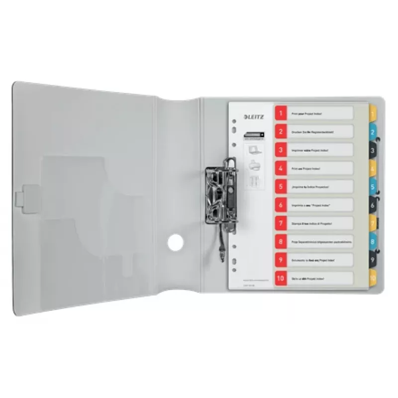 Leitz Cosy 1-10 spausdinami skirtukai, PP, skaitiniai, portretas, A4 Maxi, 245 mm, 305 mm