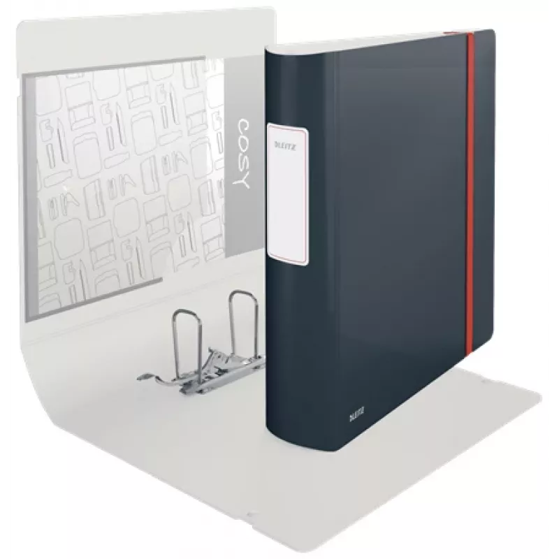 Leitz 180° Active Cosy segtuvas su sklende 80 mm, A4, poliuretano putplastis, juodas, 500 lapų, 80 g/m², 8,2 cm