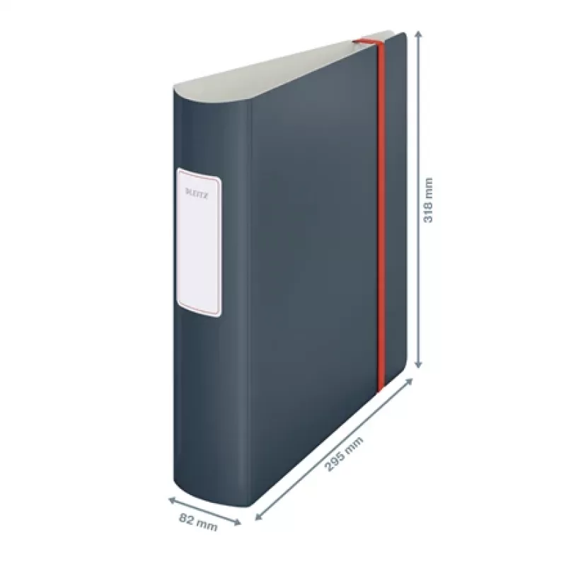 Leitz 180° Active Cosy segtuvas su sklende 80 mm, A4, poliuretano putplastis, juodas, 500 lapų, 80 g/m², 8,2 cm