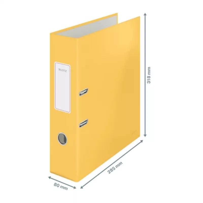 Leitz 180° Cosy Lever Arch File Soft Touch 80mm A4 geltonas kartoninis segtuvas