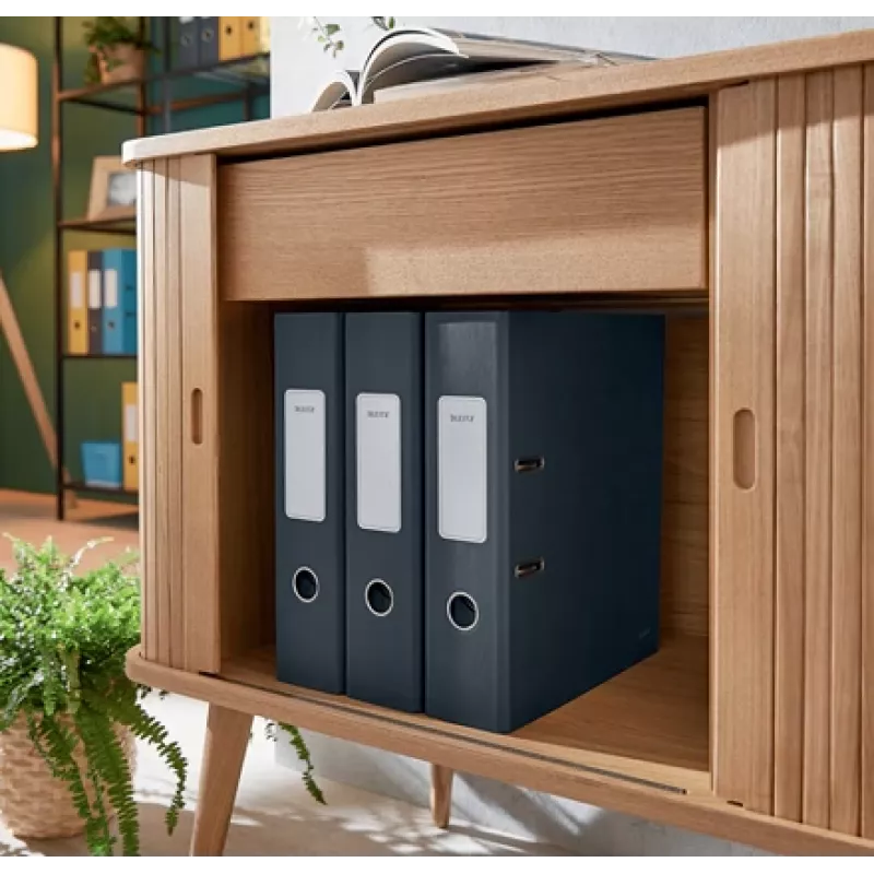 Leitz 180° Cosy Lever Arch File Soft Touch 80mm, A4, kartonas, juoda, tekstūruotas paviršius, 600 lapų, 80 g/m²
