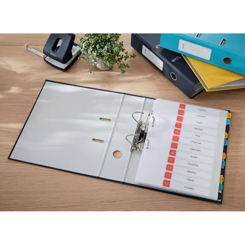 Leitz 180° Cosy Lever Arch File Soft Touch 80mm, A4, kartonas, juoda, tekstūruotas paviršius, 600 lapų, 80 g/m²