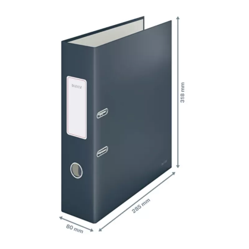 Leitz 180° Cosy Lever Arch File Soft Touch 80mm, A4, kartonas, juoda, tekstūruotas paviršius, 600 lapų, 80 g/m²