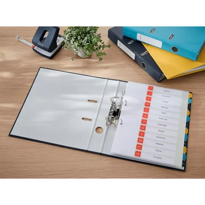 Leitz 180° Cosy Lever Arch File Soft Touch 50mm, A4, kartonas, juoda, tekstūruotas paviršius, 350 lapų, 80 g/m²
