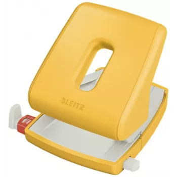 Leitz Cosy 2-ių skylių perforatorius, 30 lapų, geltonas, plastikinis, 137x131x109 mm