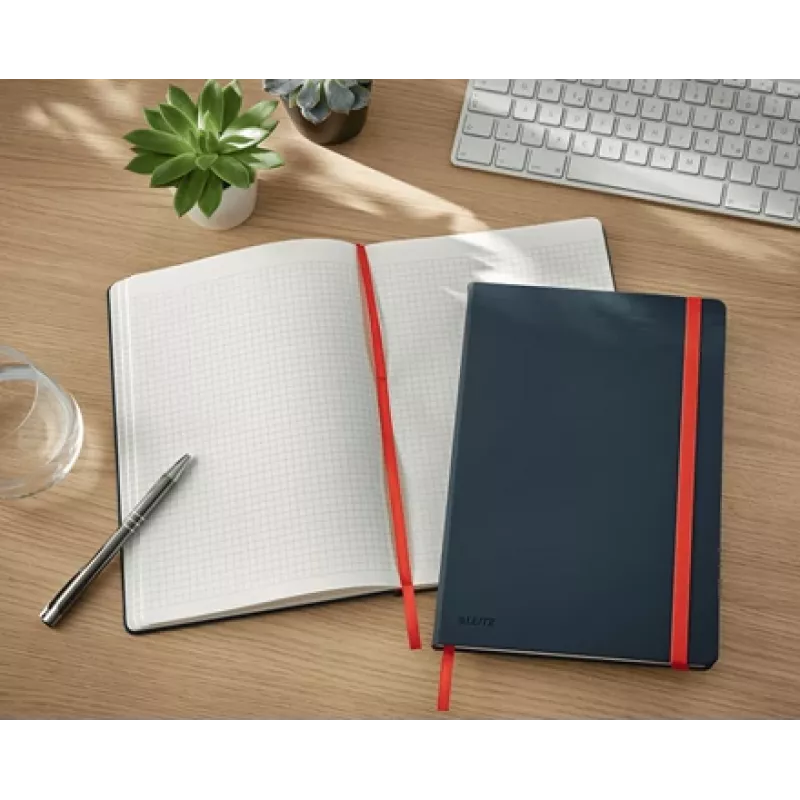 Leitz Cosy Notebook Soft Touch Kvadratinis su Kietu Viršeliu, Monochromatinis, Juodas, B5, 80 lapų, Matinis, 100 g/m²