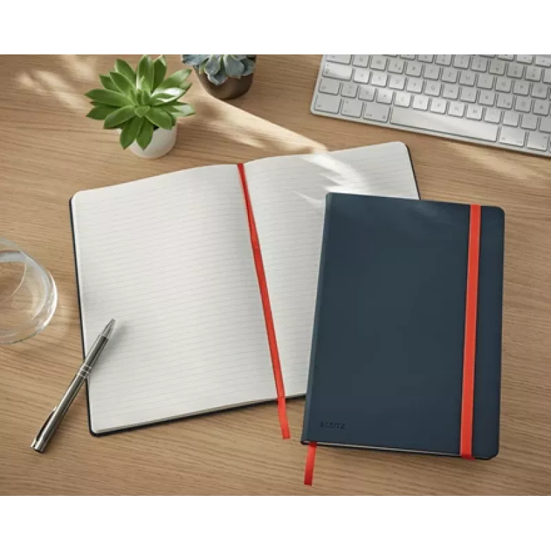 Leitz Cosy Notebook Soft Touch linijinis kietu viršeliu, monochromatinis, juodas, B5, 80 lapų, matinis, 100 g/m²
