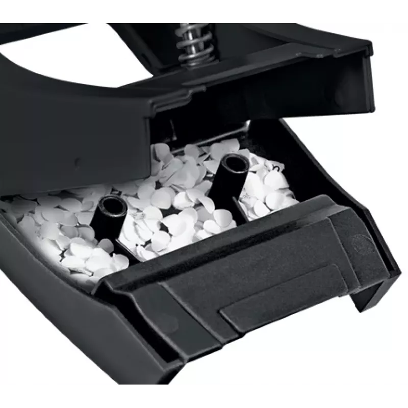 Leitz NeXXt Recycle skylių perforatorius, 30 lapų, juodas, plastikinis, 8 cm, 5,5 mm, A6
