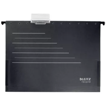 Leitz Alpha® Recycle kortelės pakabinama kišenė, A4, juoda, kartonas, 80 g/m², 150 lapų, 348 mm