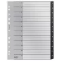 Leitz Recycle Index, PP, ypač platus, skaitmeninis skirtukų indeksas, polipropilenas (PP), juoda, balta, portretinė, A4 Maxi, 160 g/m²