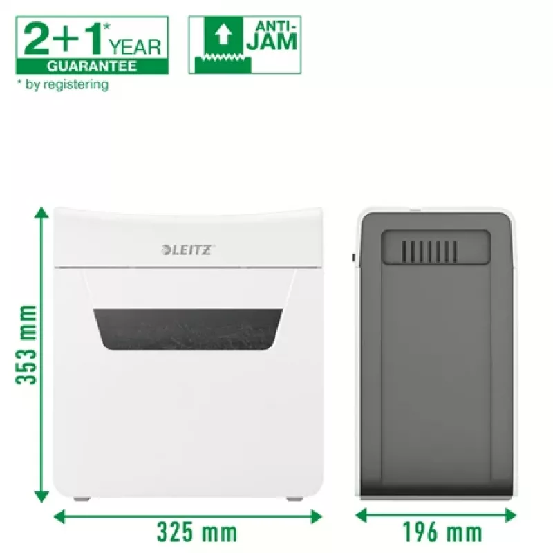 Popieriaus smulkintuvas Leitz IQ Protect Premium 3M P5, mikro pjūvis 2x15 mm, 10 l, 125 lapų, 55 dB, liečiamas valdymas