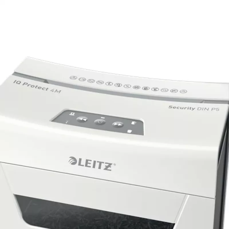 Popieriaus smulkintuvas Leitz IQ Protect Premium 4M P5, mikro pjūvis, 2x15 mm, 14 l, 150 lapų, 55 dB, liečiamas valdymas