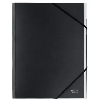 Leitz Recycle Card Divider Book, parašų aplankas, A4, kartonas, juoda, matinė, elastinė juosta
