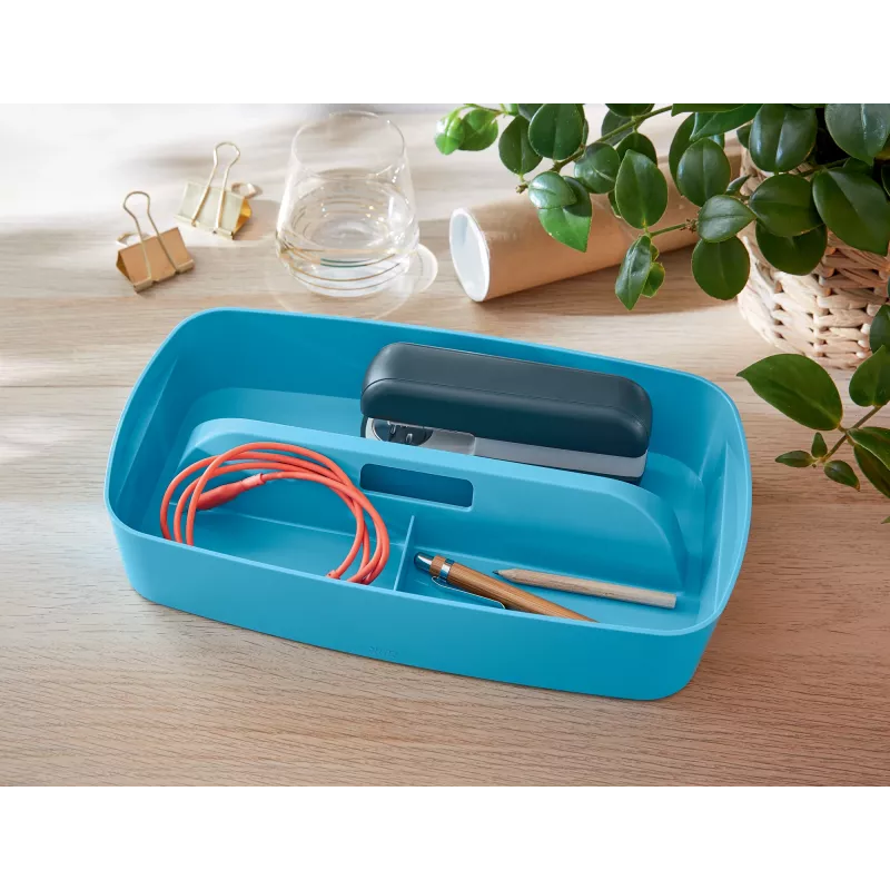 Leitz MyBox Cosy Organiser Tray su rankena, mažas, mėlynas, plastikinis, 307 mm, 181 mm, 56 mm, 300 g