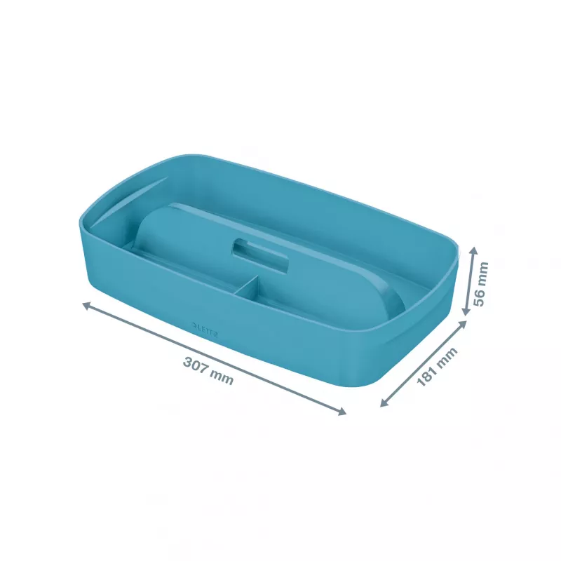 Leitz MyBox Cosy Organiser Tray su rankena, mažas, mėlynas, plastikinis, 307 mm, 181 mm, 56 mm, 300 g