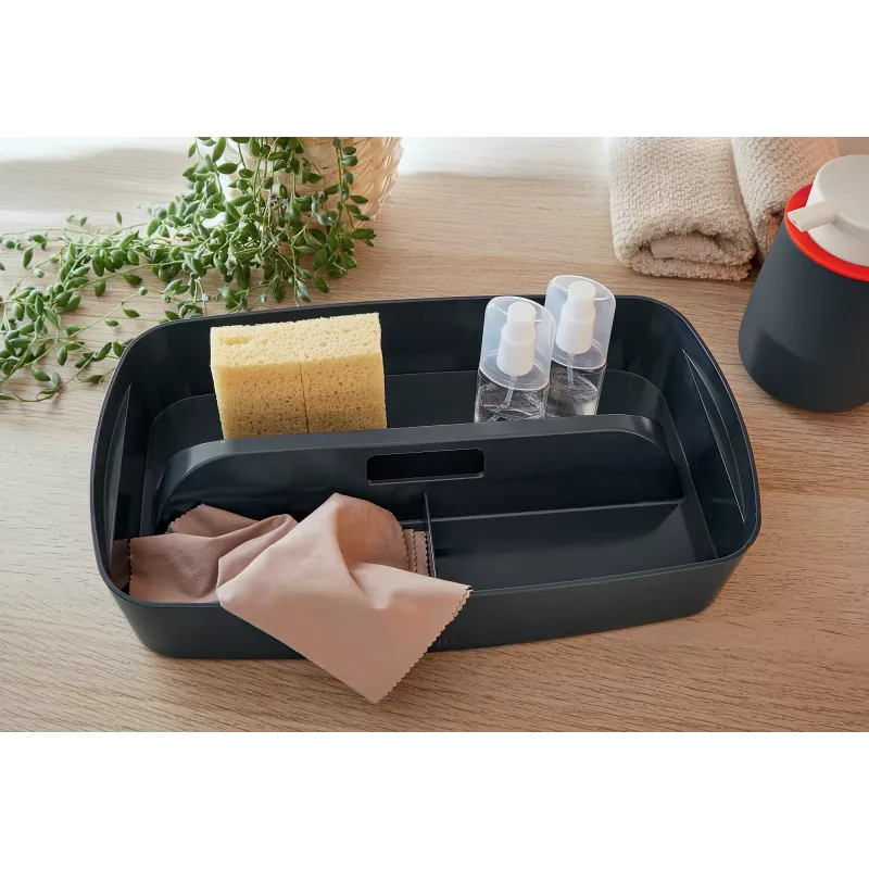 Leitz MyBox Cosy Organizer Tray su rankena Small, pilka, plastikinė