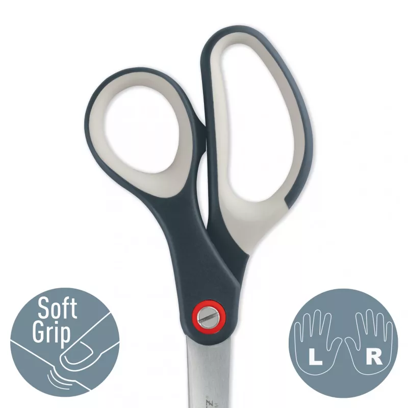 Leitz Cosy Titanium biuro žirklės 205 mm, suaugusiems, tiesaus pjovimo, pilkos spalvos, nerūdijantis plienas