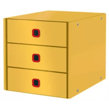 Leitz Click & Store Cosy stalčius su 3 stalčiais, geltona, kartonas, 286 mm, 358 mm, 282 mm