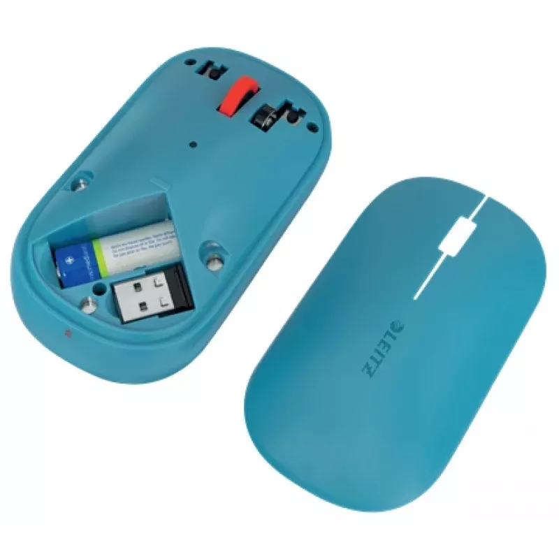 Leitz Cosy belaidė pelė, ambidekstrinė, RF belaidis + Bluetooth, 4000 DPI, mėlyna