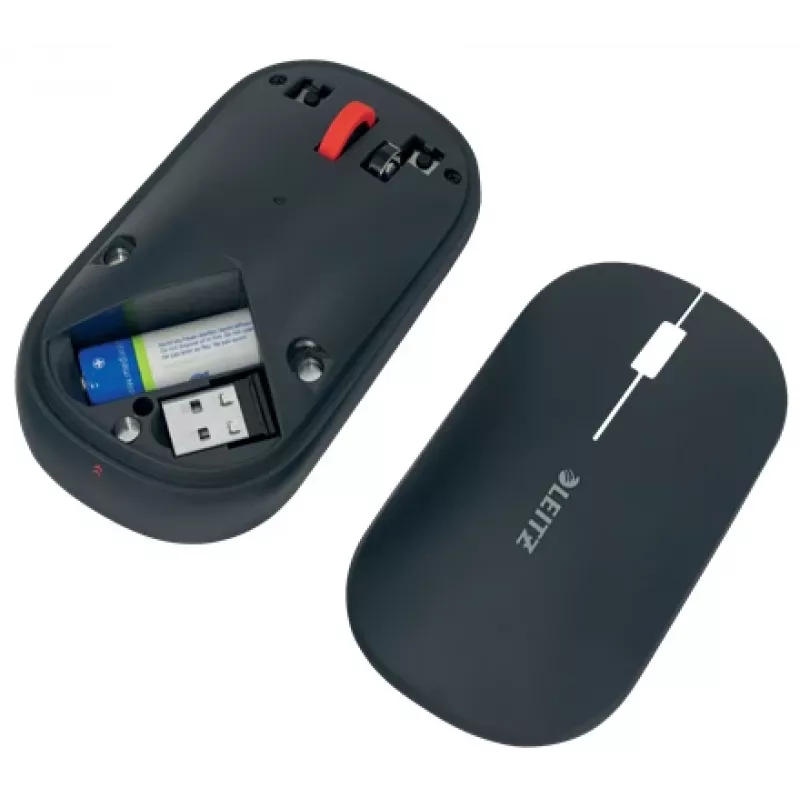 Leitz Cosy belaidė pelė, ambidekstrinė, RF belaidis + Bluetooth, 4000 DPI, pilka
