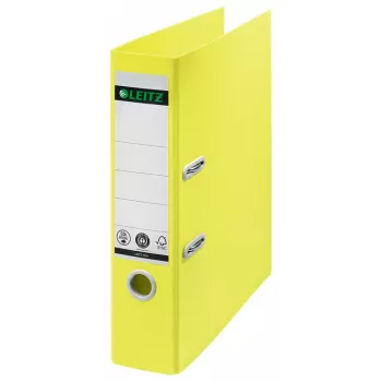 Leitz 180° Recycle Lever Arch File, A4, apvalus žiedas, laikymui, kartonas, geltona