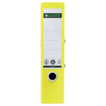 Leitz 180° Recycle Lever Arch File, A4, apvalus žiedas, laikymui, kartonas, geltona